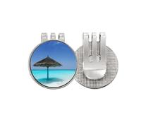 no/no Ocean Beach Green Tree Art Deco - Marcador de pelota de golf con clip magnético esmaltado