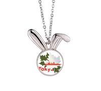 no/no Outline - Collar con colgante de conejo de Tokio de la ciudad japonesa