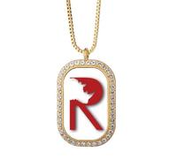 no/no Outline Strength - Collar con colgante de rinoceronte puntiagudo con diamantes de cristal dorado