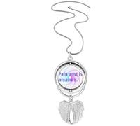 no/no Painful Past Sle - Colgante hexagonal con alas de ángel giratorio, joyería, Medium