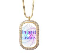 no/no Painful Past Sle - Collar hexagonal con colgante de diamante y cristal dorado