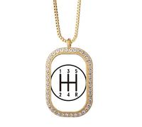 no/no Parts Car Traffic Reverse Collar con colgante de diamantes de cristal dorado