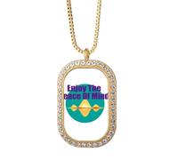 no/no Peaceful Night Dreams Art Deco - Collar con colgante de diamantes de cristal dorado