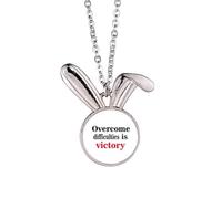 no/no Persistence Victory Overcome Difficult - Collar con colgante de conejo con diseño de conejo