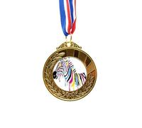 no/no Pinto Animal Rainbow Color Gold Award Medal First Place Ribbon