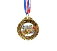 no/no Pisa Milan Cathedral Italy Graffiti Gold Award Medal First Place Ribbon