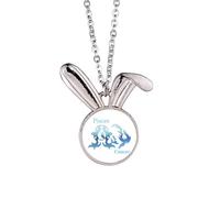 no/no Piscis - Par de collar con colgante de conejo de constelación de cáncer