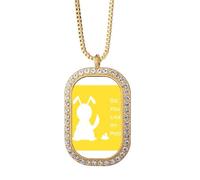 no/no Playful Pet Dog Like Poop - Collar con colgante de diamantes de cristal dorado