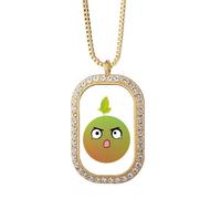 no/no Precioso collar con colgante de cara naranja de injusticia de dibujos animados con cristales dorados