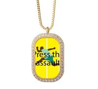 no/no Press The Assault Art Deco - Collar con colgante de diamantes de cristal dorado