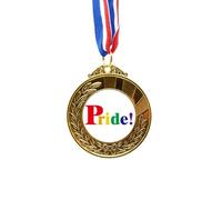 no/no Pride LGBT Rainbow Art Deco Fashion Gold Award Medal First Place Ribbon