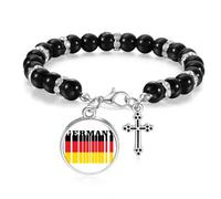 no/no Pulsera de cuentas con la bandera del país de Alemania, joyería bohemia para hombres y mujeres