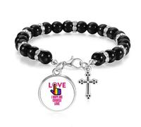 no/no Pulsera de cuentas de estilo bohemio con texto en inglés "I Hope We Choose Love"