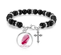 no/no Pulsera de cuentas de saxofo musical con genes de huellas dactilares, joyería bohemia para hombres y mujeres