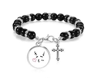 no/no Pulsera de cuentas estilo bohemio con diseño de mapa de ovejas y besos para hombres y mujeres