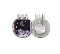 no/no Purple Mountain Moon Star Element - Marcador de pelota de golf, clip magnético esmaltado