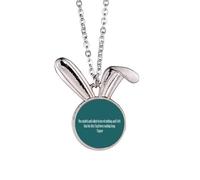 no/no Qoutes - Collar con colgante de conejo con diseño de conejo famoso curando esperando a Sle