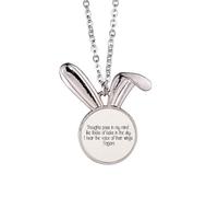 no/no Qoutes Healing Sentences Thoughts Lucks - Collar con colgante de conejo de voz