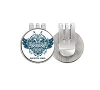 no/no Queen Owl Art Deco Fashion - Marcador de pelota de golf con clip magnético esmaltado