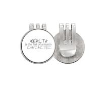 no/no Quote Wealth Is The Test Of A Man's Character - Marcador de pelota de golf con clip magnético esmaltado