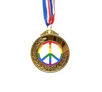 no/no Rainbow Anti War LGBT Gold Award Medal First Place Ribbon