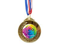 no/no Rainbow Flower LGBT Gold Award Medal First Place Ribbon