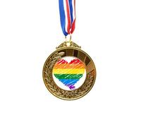 no/no Rainbow Heart LGBT Gold Award Medal First Place Ribbon