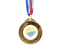 no/no Rainbow Heart Love Lgbt Wordcloud Gold Award Medal First Place Ribbon