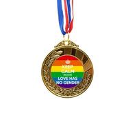 no/no Rainbow LGBT Art Deco Fashion Gold Award Medal First Place Ribbon