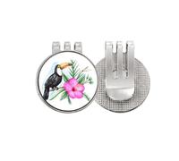 no/no Ramphastos Toco Tropical Bird - Marcador de pelota de golf con clip magnético esmaltado