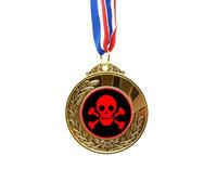 no/no Red Danger Checal Toxic L Symbol Gold Award Medal First Place Ribbon