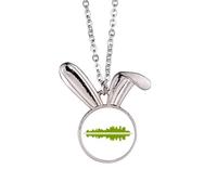 no/no Reflections - Collar con colgante de conejo con diseño de paisaje urbano, diseño arquitectónico