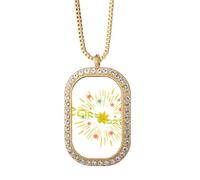 no/no Rio Brazil Carnival Bars Art Deco - Collar con colgante de diamantes de cristal dorado