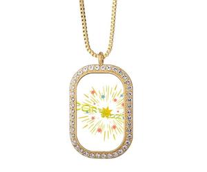 no/no Rio Brazil Carnival Bars Art Deco - Collar con colgante de diamantes de cristal dorado