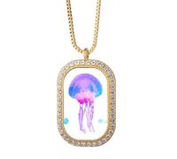 no/no Riotous Profusion - Collar con colgante de medusas floridas con diamantes de cristal dorado