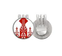 no/no Russia Building Mosaic Country Elements - Marcador de pelota de golf con clip magnético esmaltado