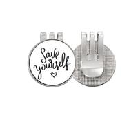 no/no Save Yourself - Marcador de pelota de golf con texto en inglés "Save Yourself" (esmalte magnético)