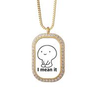 no/no seriously sta Lovely Expressions - Collar con colgante de diamante y cristal dorado