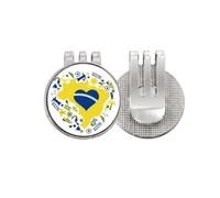 no/no Shaped orderm Brazil Maps - Marcador de pelota de golf con clip magnético esmaltado
