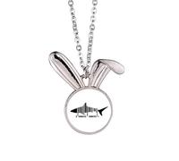 no/no Shark Ocean Bar Code Art Deco - Collar con colgante de conejo de moda