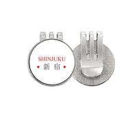 no/no Shinjuku Japaness - Marcador de pelota de golf con nombre de la ciudad, color rojo, esmaltado, magnético