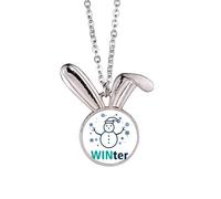 no/no Snow Weather Win Winter Art Deco - Collar con colgante de conejo de moda