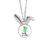 no/no So Cute - Collar con colgante de conejo, diseño de cactus Art Deco