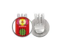 no/no sp New Year Happy Art Deco Fashion - Marcador de pelota de golf con clip magnético esmaltado