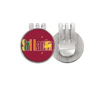 no/no Srilanka - Marcador de pelota de golf con nombre de la bandera del país y clip magnético esmaltado