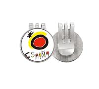 no/no Sunshine Español - Marcador de pelota de golf con clip magnético esmaltado para gorra, color rojo y amarillo