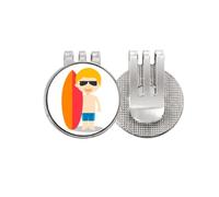 no/no Surfing Australia - Marcador de pelota de golf con clip magnético esmaltado para gorra, diseño de dibujos animados
