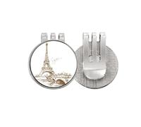 no/no The Eiffel Tower Paris France - Marcador de pelota de golf con clip magnético esmaltado