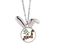 no/no Tokyo Grows - Collar con colgante de conejo japonés verde, joyería de regalo