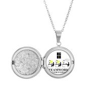 no/no Work Team Lazy Sleep Art Deco - Collar con medallón de moda, joyería para regalo de cumpleaños